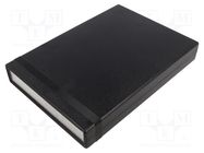 Enclosure: with panel; 1598; X: 200mm; Y: 280mm; Z: 40mm; ABS; black HAMMOND