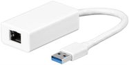 USB-A Ethernet Adapter, white, white, 0.1 m - for connecting a PC to an Ethernet network (RJ45) via the USB-A port