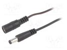 Cable; 2x0.35mm2; DC 5,5/2,1 plug,DC 5,5/2,1 socket; straight BQ CABLE