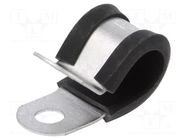 Fixing clamp; ØBundle : 11mm; W: 12.7mm; steel; Cover material: PVC HELLERMANNTYTON