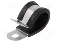 Fixing clamp; ØBundle : 21mm; W: 12.7mm; steel; Cover material: PVC HELLERMANNTYTON