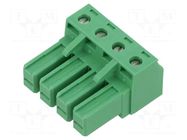 Pluggable terminal block; 7.62mm; ways: 4; straight; plug; female PHOENIX CONTACT