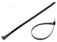 Cable tie; multi use; L: 250mm; W: 7.2mm; black; polyamide; 100pcs. QOLTEC