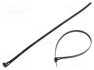 Cable tie; multi use; L: 350mm; W: 7.2mm; polyamide; black; 100pcs. QOLTEC