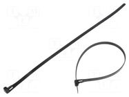 Cable tie; multi use; L: 350mm; W: 7.2mm; black; polyamide; 100pcs. QOLTEC