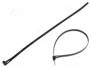 Cable tie; multi use; L: 350mm; W: 7.2mm; black; polyamide; 100pcs. QOLTEC