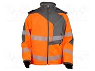 Softshell jacket; Size: XXL; orange-grey; warning VIZWELL