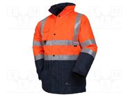 Work jacket; Size: XXXL; orange-navy blue; warning,all-season VIZWELL