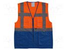 Reflection waistcoat; Size: L; orange-blue; warning VIZWELL