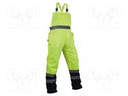 Dungarees; Size: S; yellow-navy blue; on suspenders,warning VIZWELL