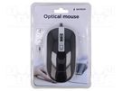 Optical mouse; black,silver; USB A; wired; 1.35m; No.of butt: 4 GEMBIRD