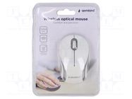Mouse; white,black; USB A; wireless,optical; No.of butt: 3; 10m GEMBIRD