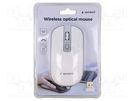 Optical mouse; white,silver; USB A; wireless; 10m; No.of butt: 4 GEMBIRD