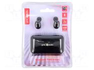 Wireless headphones with microphone; black; USB A,USB B micro GEMBIRD