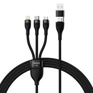 Baseus Flash Series II USB Type C / USB Type A cable - USB Type C / Lightning / micro USB 100 W 1.2 m black (CASS030101), Baseus