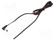 Cable; 2x0.35mm2; wires,DC 5,5/2,1 plug; angled; black; 1.5m WEST POL