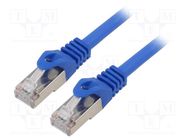 Patch cord; S/FTP; 6a; solid; Cu; LSZH; blue; 10m; 27AWG; Cablexpert GEMBIRD