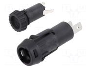 Fuse holder; 5x20mm; 10A; on panel; black; FPG3; 250VAC; UL94V-0 SCHURTER