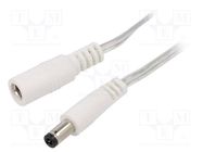 Cable; 2x0.5mm2; DC 5,5/2,5 plug,DC 5,5/2,5 socket; straight BQ CABLE