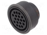 Connector: circular; female; contact insert; UIC558; PIN: 18; 10A HARTING