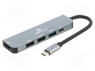 Adapter; USB 2.0,USB 3.1; 0.15m; black; 5Gbps; grey; Cablexpert GEMBIRD