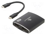 Adapter; HDMI 1.4,USB 3.1; 0.15m; black; 4K,UHD 2160p; Cablexpert GEMBIRD