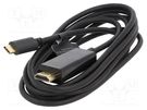 Adapter; HDMI 2.0,USB 3.1; HDMI plug,USB C plug; 2m; black; black GEMBIRD