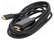 Adapter; HDMI 2.0,USB 3.1; HDMI plug,USB C plug; 2m; black GEMBIRD