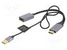 Adapter; DisplayPort socket,HDMI plug,USB A plug; 0.1m GEMBIRD