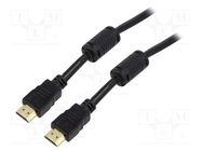 Cable; HDCP 2.2,HDMI 2.0; HDMI plug,both sides; 15m; black Goobay