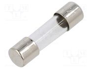 Fuse: fuse; quick blow; 630mA; 220VAC; cylindrical,glass; 5x20mm SCHURTER