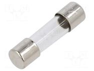 Fuse: fuse; 630mA; 220VAC; quick blow; cylindrical,glass; 5x20mm SCHURTER