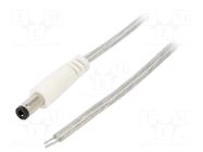 Cable; 2x0.5mm2; wires,DC 5,5/2,5 plug; straight; transparent BQ CABLE