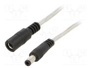 Cable; 2x0.5mm2; DC 5,5/2,5 plug,DC 5,5/2,5 socket; straight BQ CABLE