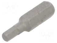 Screwdriver bit; hex key; HEX 9/64"; Socket size-inch: 1/4" KING TONY