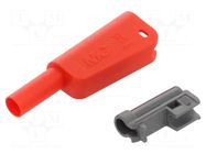 Accessories: case; 19A; red; 55.4mm; for banana plugs STÄUBLI