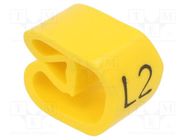Markers; Marking: L2; 8÷16mm; PVC; yellow; -30÷60°C; leaded; PA-3 PARTEX