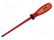 Screwdriver; insulated; slot; 6,5x1,2mm; Blade length: 150mm UNIOR