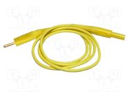 Test lead; banana plug 4mm,both sides; Len: 1.2m; yellow SONEL