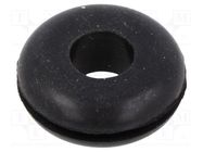 Grommet; Ømount.hole: 14.27mm; Øhole: 7.92mm; rubber; black KEYSTONE