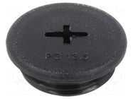 Stopper; PG13,5; polyamide; black; Thread: PG; 6mm; 10pcs. ALPHA WIRE