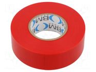 Tape: electrical insulating; W: 25mm; L: 25m; Thk: 0.15mm; red; 200% BM GROUP