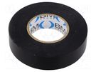 Tape: electrical insulating; W: 19mm; L: 25m; Thk: 0.15mm; black BM GROUP