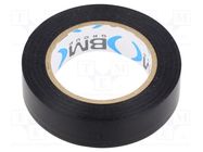 Tape: electrical insulating; W: 15mm; L: 10m; Thk: 0.15mm; black BM GROUP