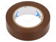 Tape: electrical insulating; W: 15mm; L: 10m; Thk: 0.15mm; brown BM GROUP