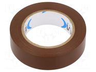 Tape: electrical insulating; W: 15mm; L: 10m; Thk: 0.15mm; brown BM GROUP