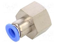 Push-in fitting; straight; -0.95÷15bar; nickel plated brass PNEUMAT