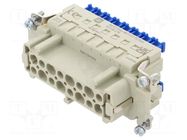 Connector: HDC; contact insert; female; 16A; 500V; Han® ES Press HARTING