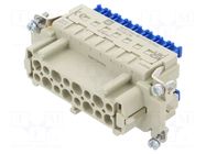 Connector: HDC; contact insert; female; 16A; 500V; Han® ES Press HARTING