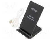 Inductance charger; black; Standard: Qi; 5VDC,9VDC; 10W; EnerGenie GEMBIRD